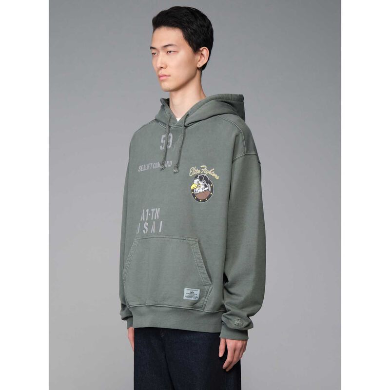 Alpha Industries Essential Hoodie Relaxed Fit Sweatshirt (Elite) image number 2